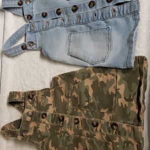 2 button up overall dresses